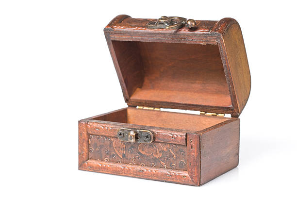 istock open wooden chest isolated on white 134445373