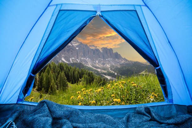 istock view from touristic tent to mountain valley 1344454818