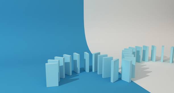istock Leadership following leading dominos concept 1344457250