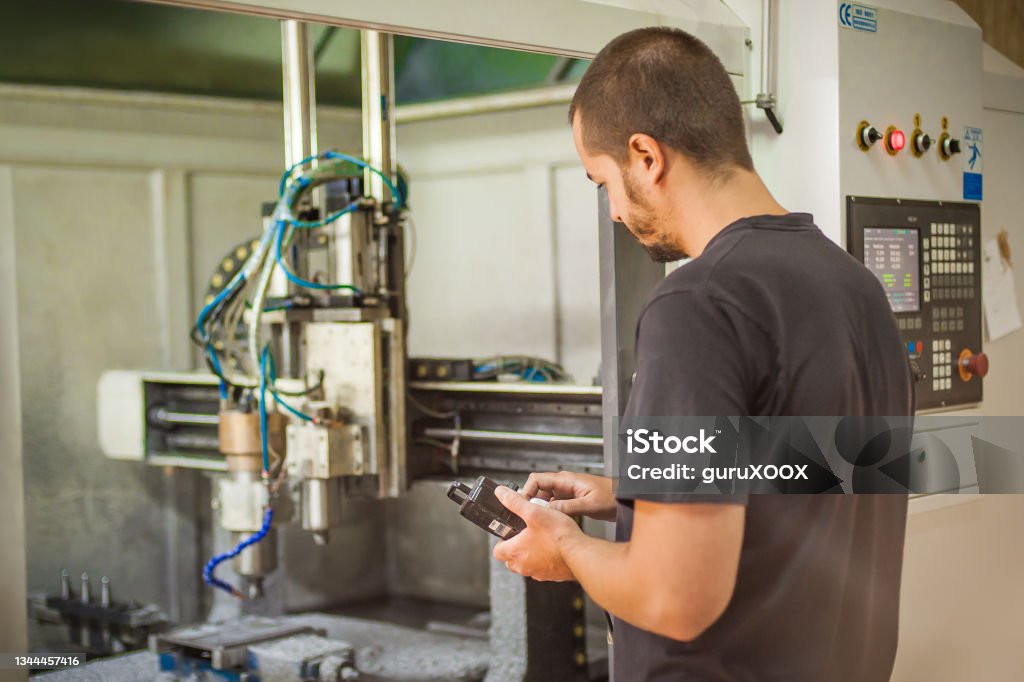 Machine Engineering Jobs Engineer Worker Technician Operating With Cnc Milling Metal Engraving ...