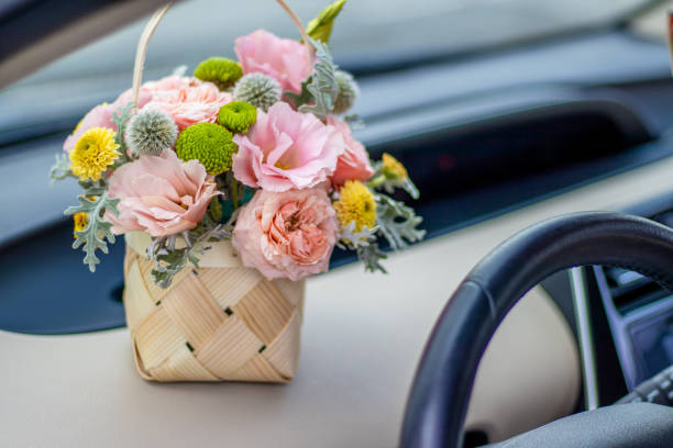 istock Flower arrangement in Wicker basket. 1344460534