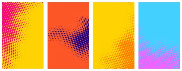 Vector illustration of Set of abstract halftone colorful backgrounds.