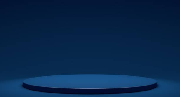 3D Dark Blue Stands, Product Stand, Blank Scene