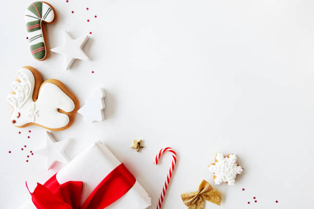 istock xmas decoration holiday background cookie white 1344461723