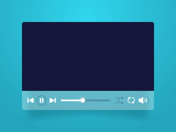 Video Player Interface Video player content music sound interface. art and craft product stock illustrations