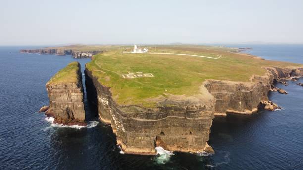 Aerial view of loop head peninsula in the Claire county, Ireland Aerial view of loop head peninsula in the Claire county, Ireland cliffs of moher stock pictures, royalty-free photos & images