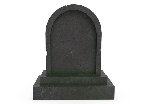 horror tombstone on the background 3d-rendering.