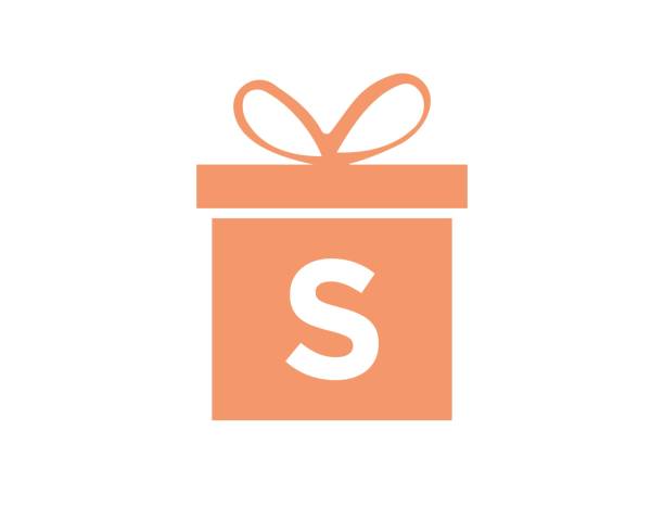Gift Logo Template On S Letter. Giftbox Package Store, Shop Icon Design