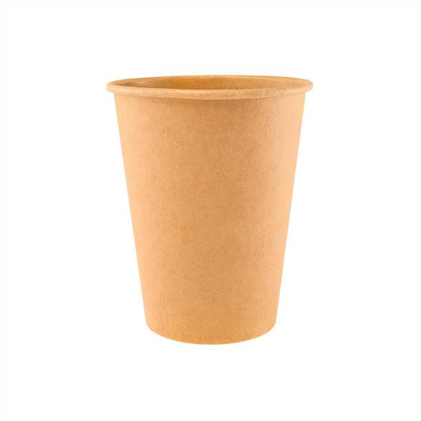 istock Brown craft paper coffee cup isolated on white background. 1344475678