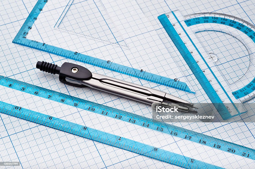 Geometriestunde tools - Lizenzfrei Mathematik Stock-Foto