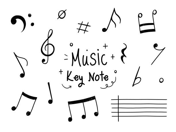 音楽キーノート。ベクトルの図 - treble clef treble music sheet music点のイラスト素材／クリップアート素材／マンガ素材／アイコン素材