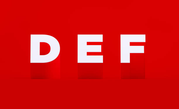 istock White Capital D E F Letters Sitting On Red Background 1344483598