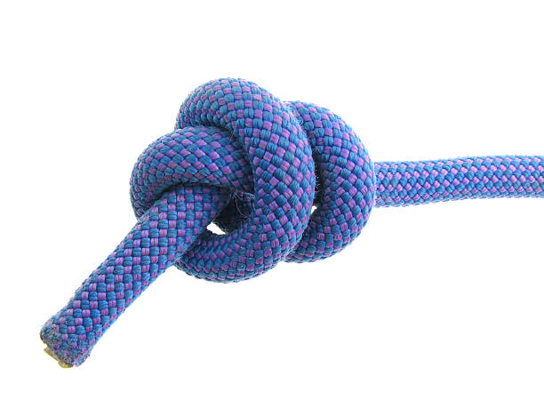 stopper knot in climbing rope stock photo