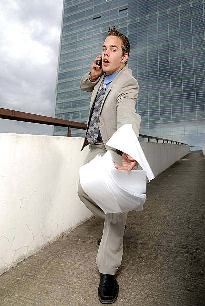 Butterfingers businessman stock photo