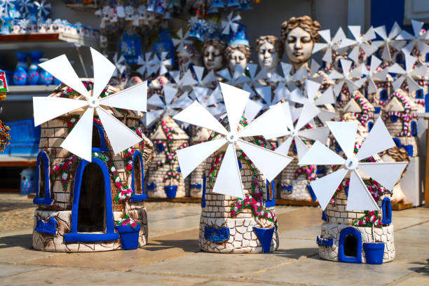 Souvenir Shop in Bodrum, ceramic greek mill.