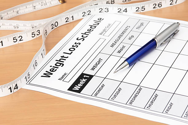 istock Weight Loss Schedule with Tape Measure 134449690