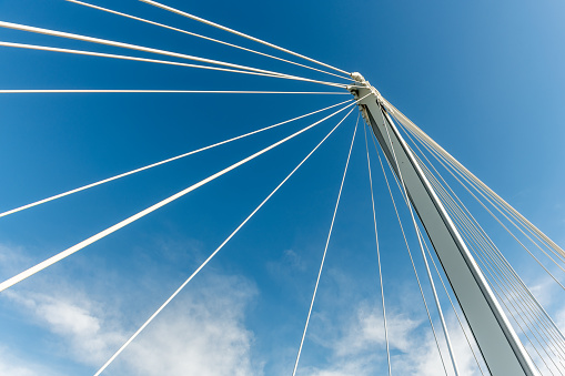 Deux Rives footbridge, bridge for pedestrians and cyclists on the Rhine between Kehl and Strasbourg. The bridge symbolizes peace in Europe.