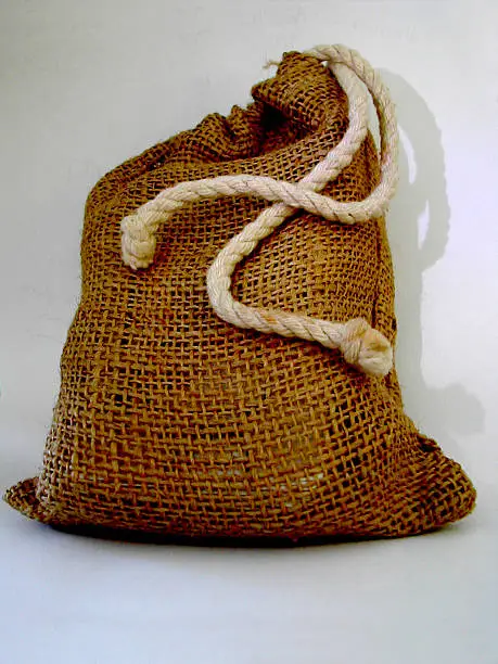 Hessian Bag with rope ties