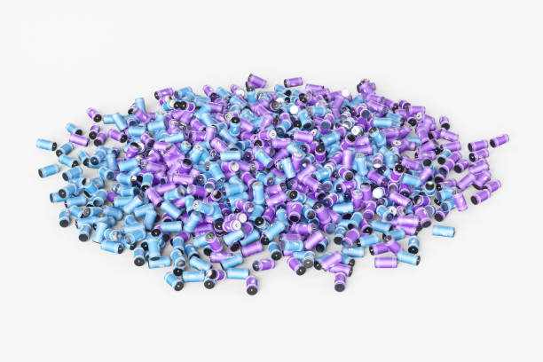 istock Large group of batteries on a white background. 3d render illustration. 1344513663