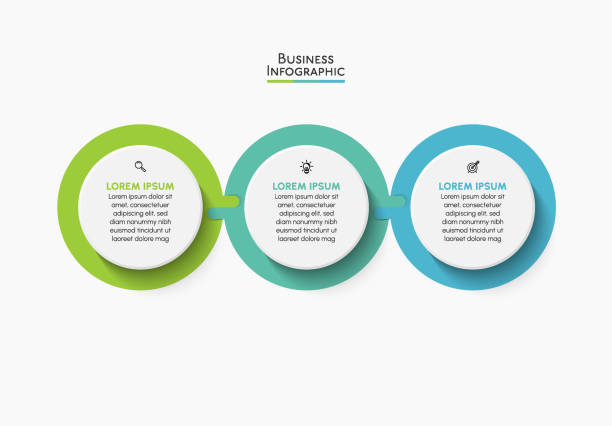 business data visualization. timeline infographic icons designed for abstract background template - 3 rakamı stock illustrations