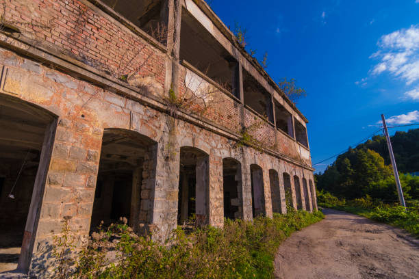 istock Bulgaria Abandoned Post apocalyptic Ruined Building 1344516381