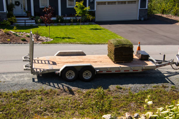 istock A long trailer with a pallet of sod