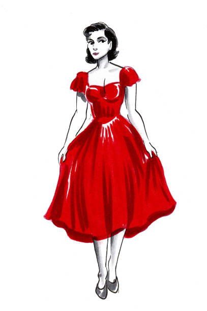 istock Pretty woman in red dress 1344526223