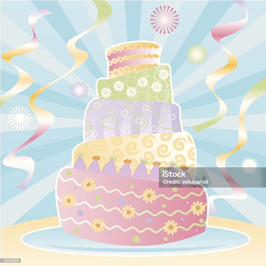 Migliore torta di compleanno - arte vettoriale royalty-free di Blu