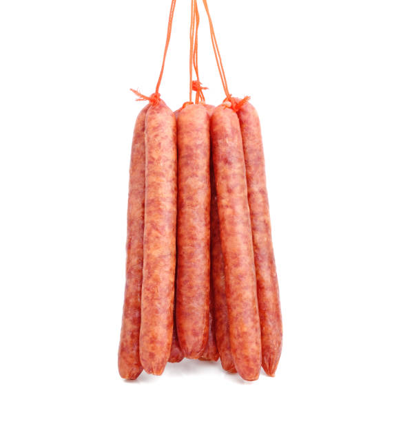 istock Chinese sausage isolated on white 1344531388