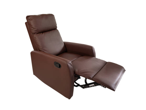 istock Brown Leather recliner chair on isolated white background 1344535334