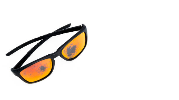 sunglasses with scratched lenses