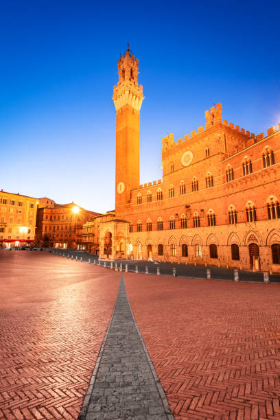 istock Siena, Italy - Campo Square and the Mangia Tower 1344538444