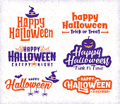 istock Group of greetings and for Halloween 1344541131