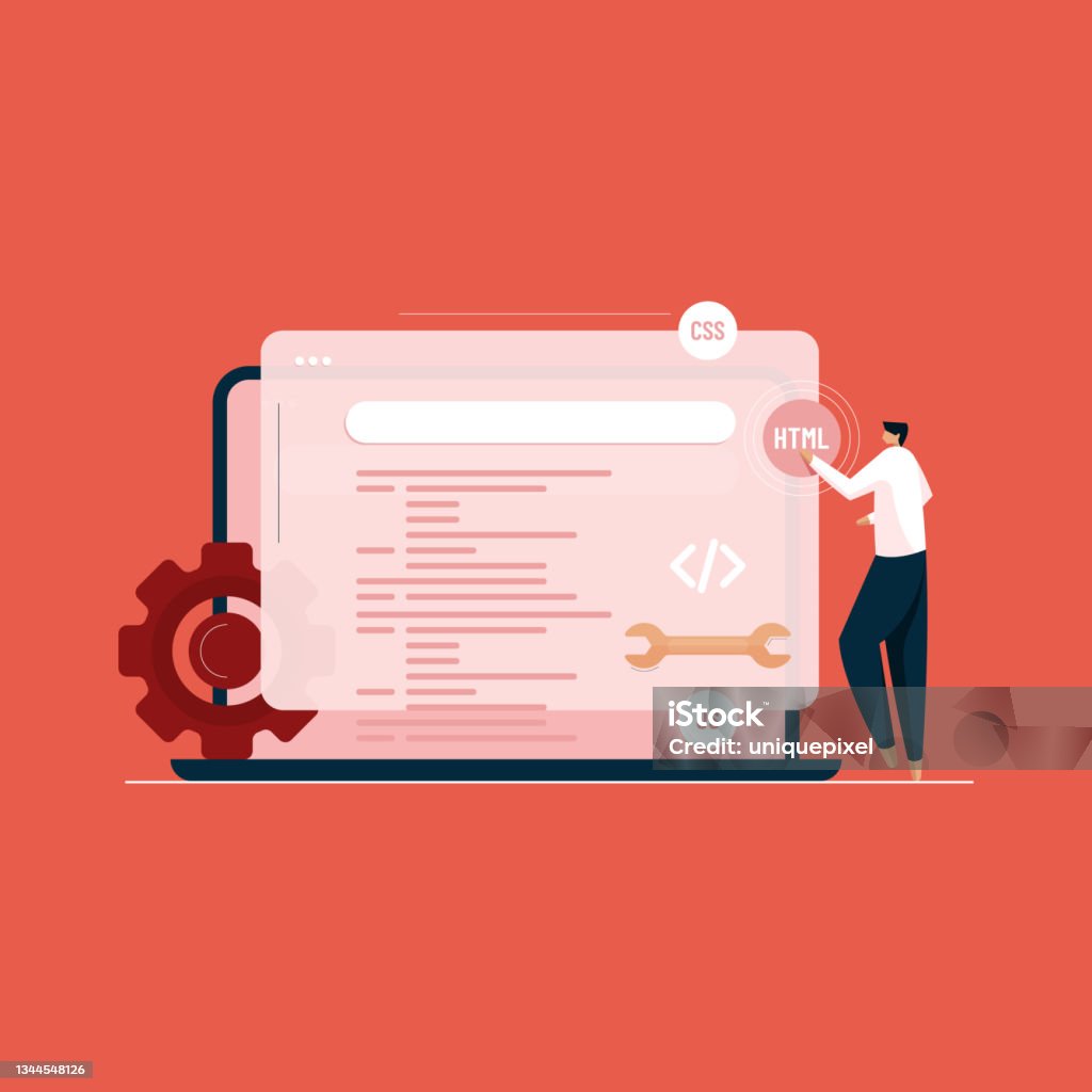 Web Development And Website Programming Coding Vector Concept Stock ...