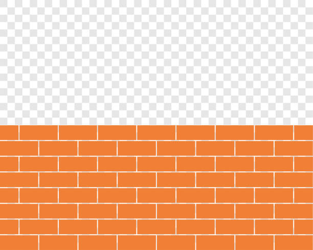 レンガの壁の背景。壁の半分。透明な背景で分離。 - brick backgrounds orange brick wall点のイラスト素材／クリップアート素材／マンガ素材／アイコン素材