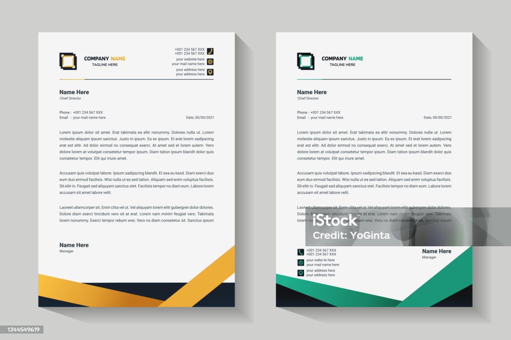 Templat Desain Kop Surat Kreatif Dan Elegan Bisnis Modern A4 Kop Surat