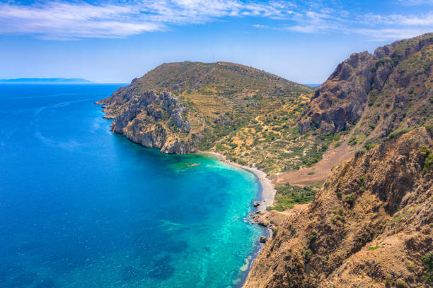istock Volcano beach Mavra Volia on Chios island, Greece 1344550374