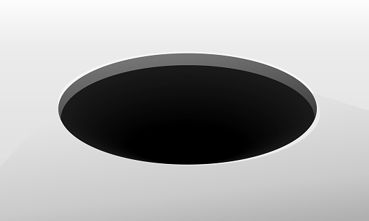 Black round hole. Illustration vector
