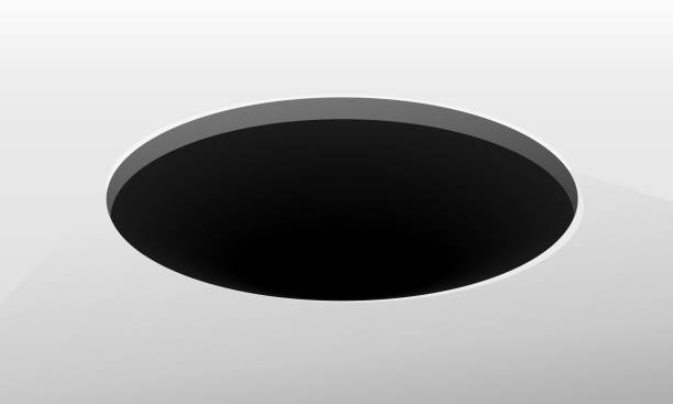 Black round hole. Black round hole. Illustration vector hole stock illustrations