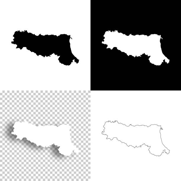 emilia-romagna maps for design. blank, white and black backgrounds - line icon - emiliano martinez 幅插畫檔、美工圖案、卡通及圖標