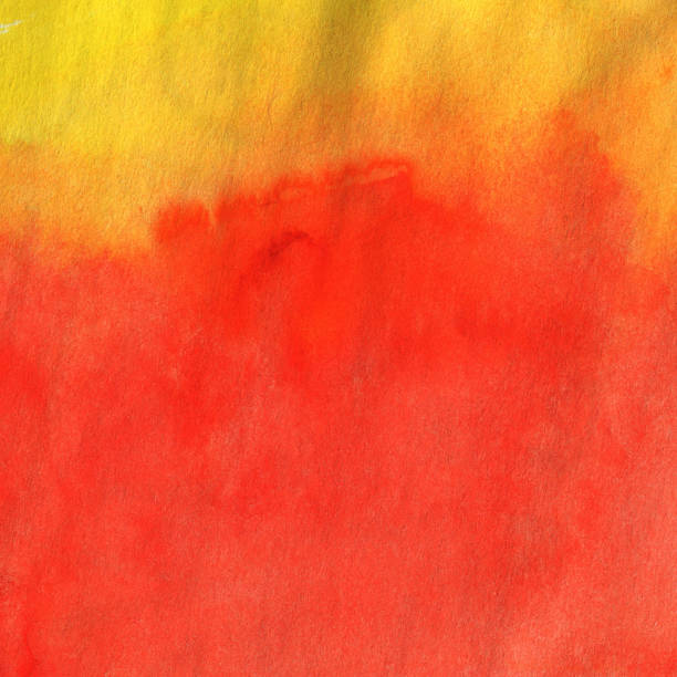 istock Yellow and Red Hand Drawn Watercolor Abstract Background. 1344552017