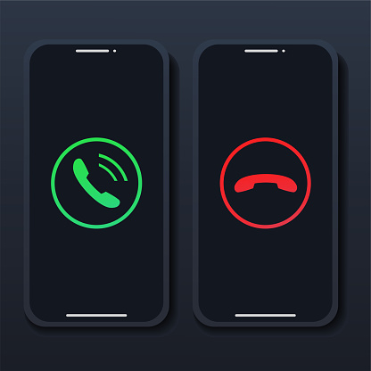 Incoming Call On Smartphone Screen Answer Or Decline Phone Call Design