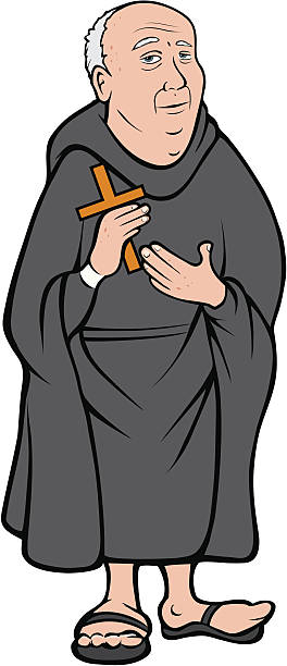 Mnich chrześcijański – artystyczna grafika wektorowa