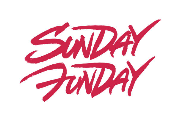 illustrazioni stock, clip art, cartoni animati e icone di tendenza di design del lettering sunday funday - domenica illustrazioni