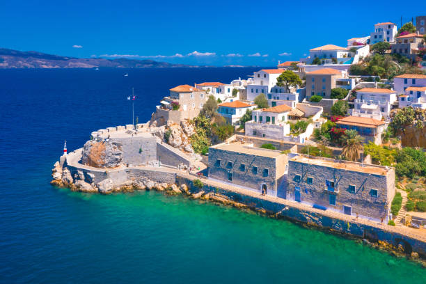 istock View of the amazing Hydra island, Greece. 1344556647