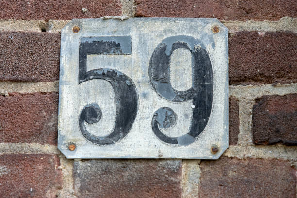 istock Close Up House Number 59 At Amsterdam The Netherlands 1344558859