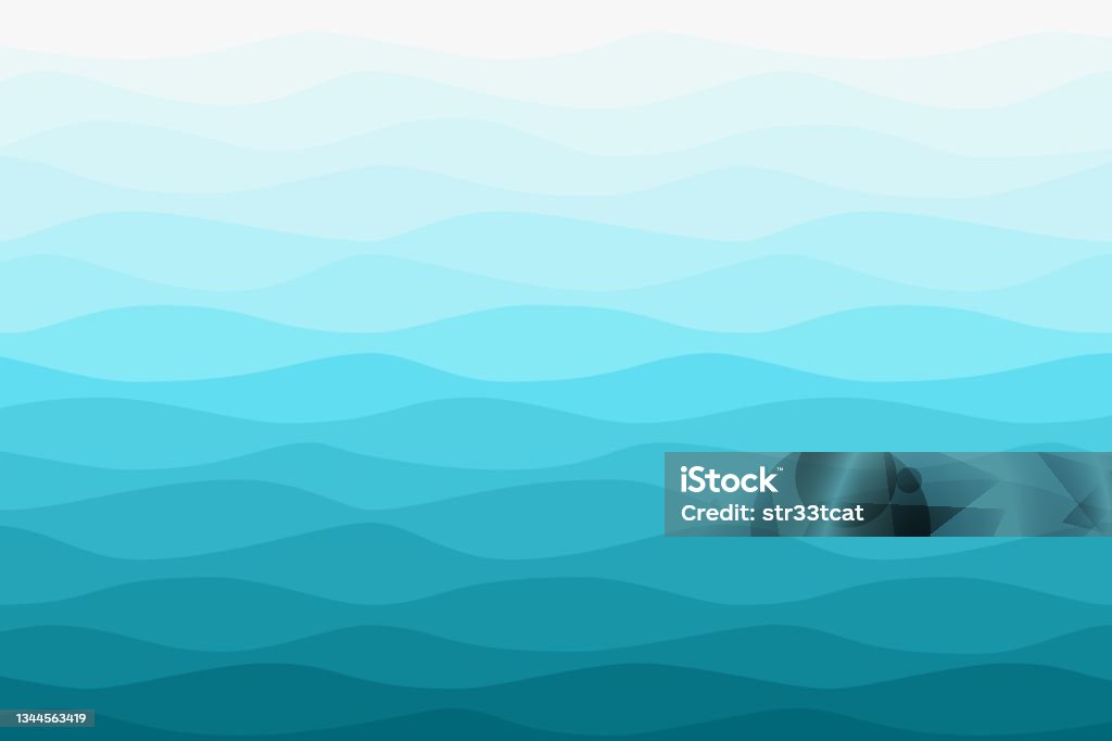 Sea Water Wavy Blue Gradient Nautical Background Stock Illustration ...