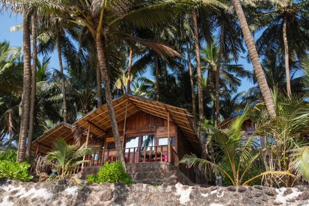 istock Wooden bungalows on Colva Beach 1344566508