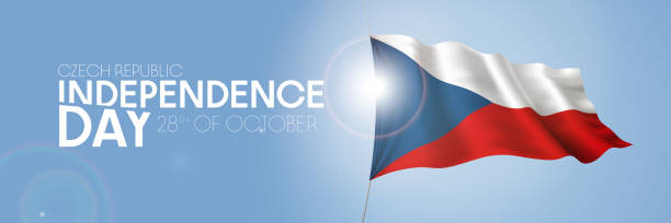 istock Czech Republic happy independence day greeting card, banner with template text vector illustration 1344578159