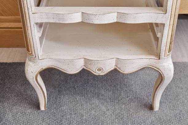istock Nightstand in classical style without drawers in room 1344583926